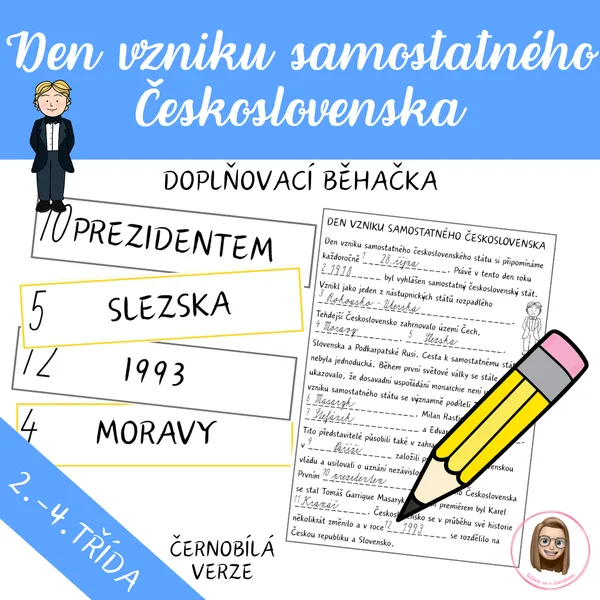 28. ŘÍJEN DEN VZNIKU SAMOSTATNÉHO ČESKOSLOVENSKA - doplňovací běhačka