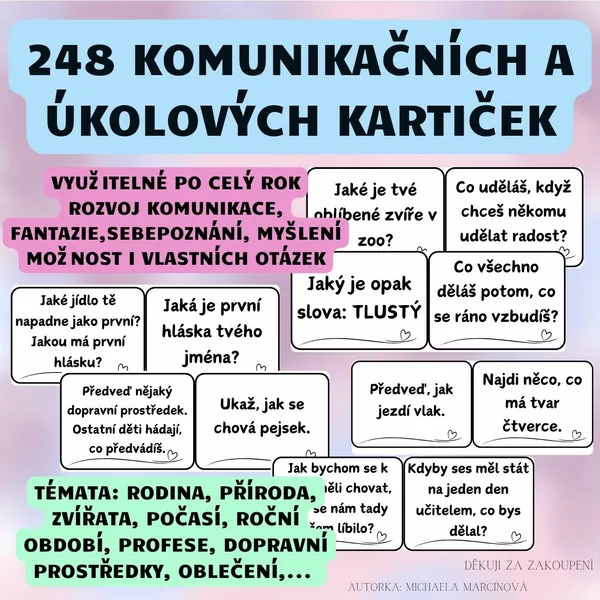 248 KOMUNIKAČNÍCH A ÚKOLOVÝCH KARTIČEK