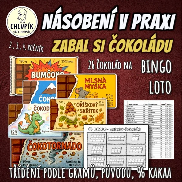 NÁSOBENÍ V PRAXI - Zabal si čokoládu