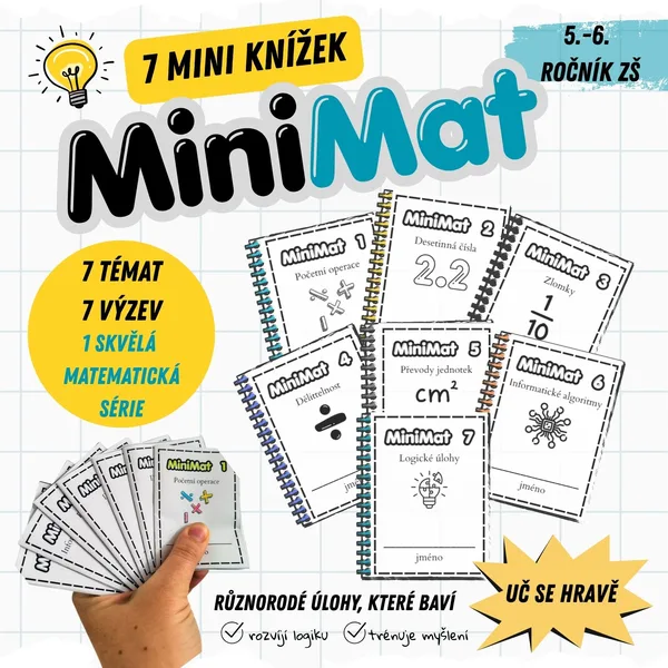 Hravé opakování matematiky - 7 matematických knížek s tematickými úlohami pro 5.-6. ročník