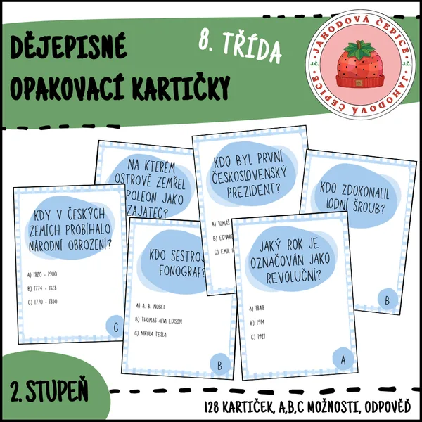Dějepisné opakovací kartičky - 8. ročník