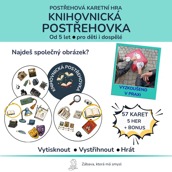Knihovnická postřehovka – 57 karet a 6 způsobů hry