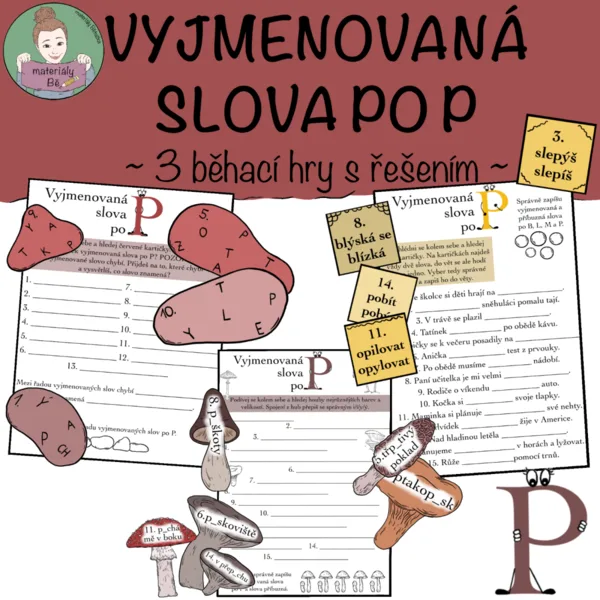 Vyjmenovaná slova po P - tři běhací hry
