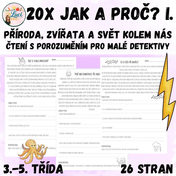20x proč a jak? Příroda, zvířata a svět kolem nás - čtení s porozuměním