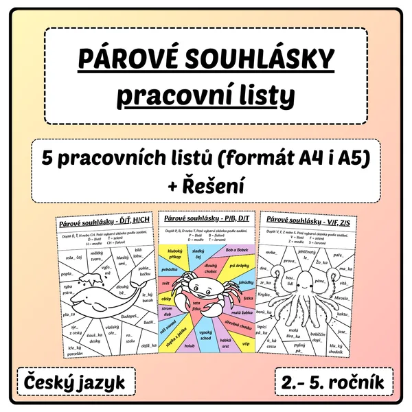 Párové souhlásky pracovní listy