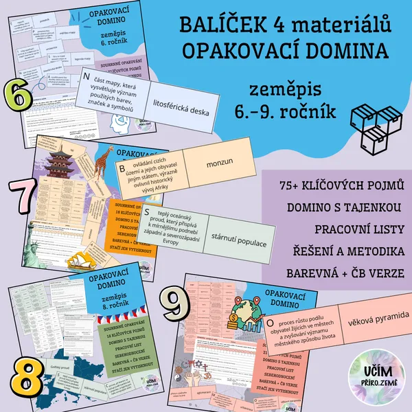 Opakovací domino – zeměpis 6.–9. ročník | BALÍČEK