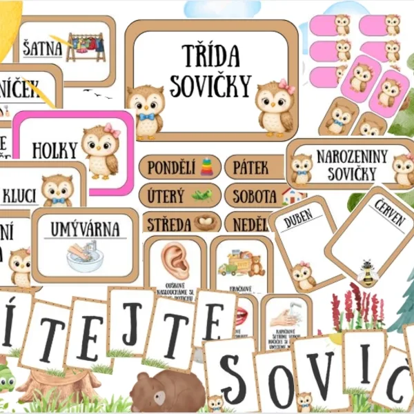 🦉SOVIČKY - výzdoba třídy🦉
