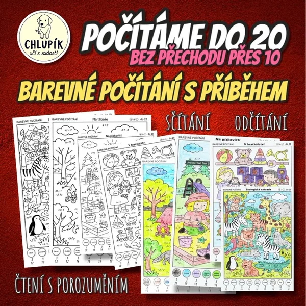 BAREVNÉ POČÍTÁNÍ S PŘÍBĚHEM - počty do 20