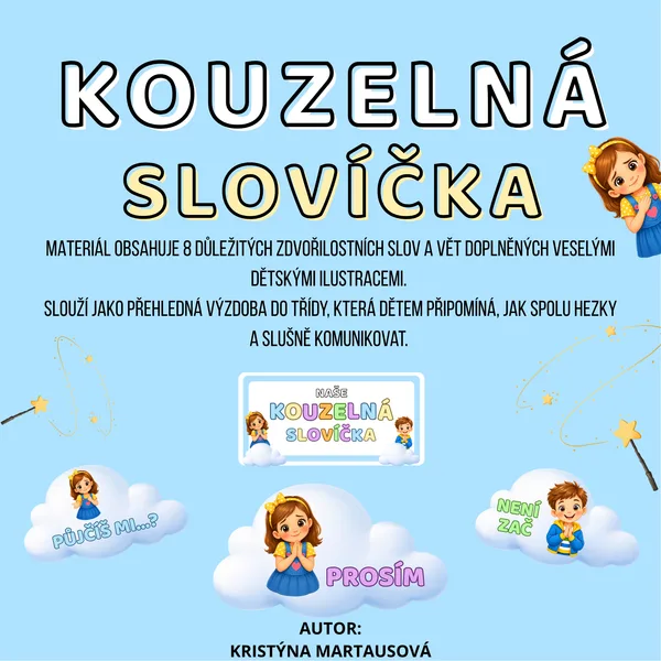 Naše kouzelná slovíčka - výzdoba, situační karty 💛
