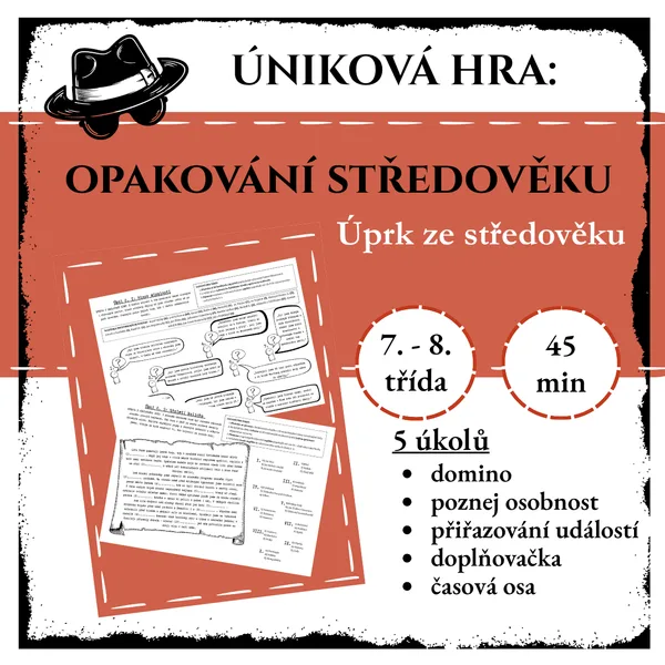 Úniková hra: ÚPRK ZE STŘEDOVĚKU - OPAKOVÁNÍ 7. třídy