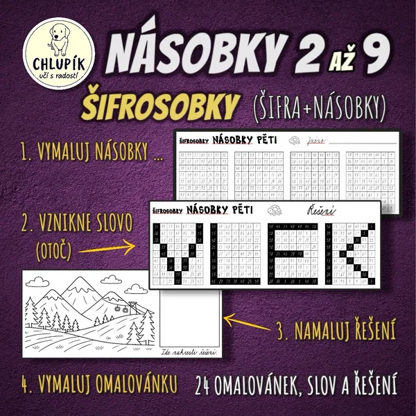 Násobky 2 až 9 - ŠIFROSOBKY