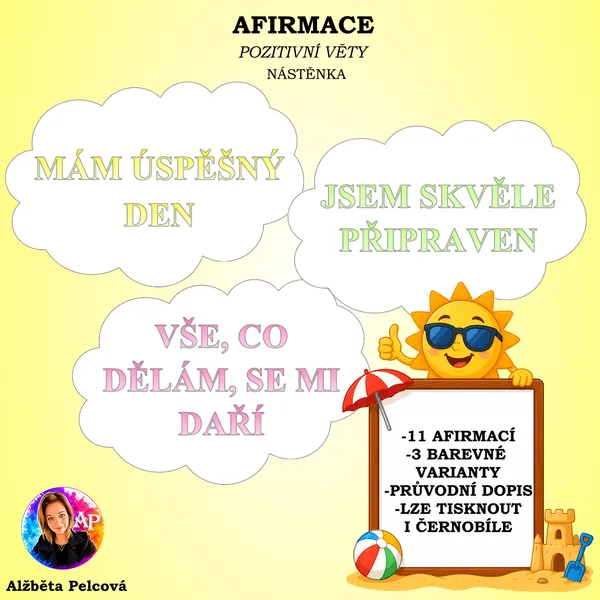 Afirmace - varianta 1 (pozitivní věty - nástěnka)