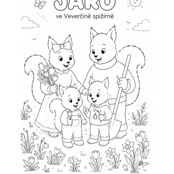 Veverčí omalovánky - JARO