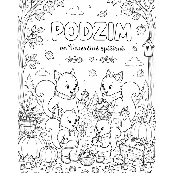 Veverčí omalovánky - PODZIM