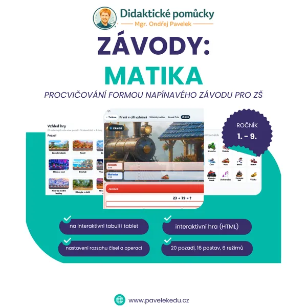 Závody: matika (interaktivní hra)