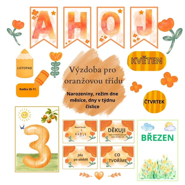 Výzdoba pro oranžovou třídu 🧡