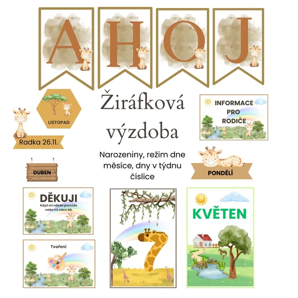 Žirafková výzdoba do MŠ 🦒