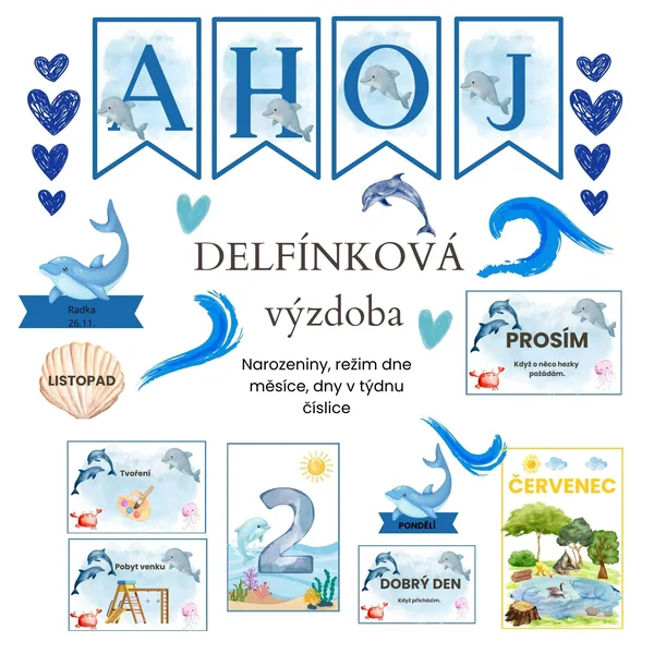 Delfínková výzdoba do MŠ 🐬