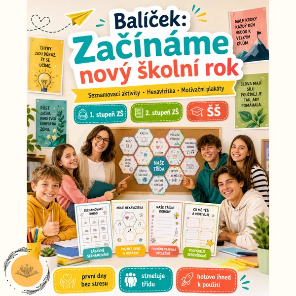 Začínáme nový školní rok - Zvýhodněný balíček, výzdoba, plakáty, seznamovací aktivity