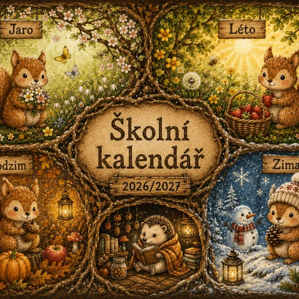 Školní kalendář 2026/2027 – Les a veverky 🐿️🌲