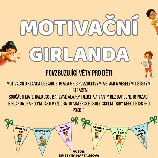 Motivační girlanda - Povzbuzující věty pro děti 🌈