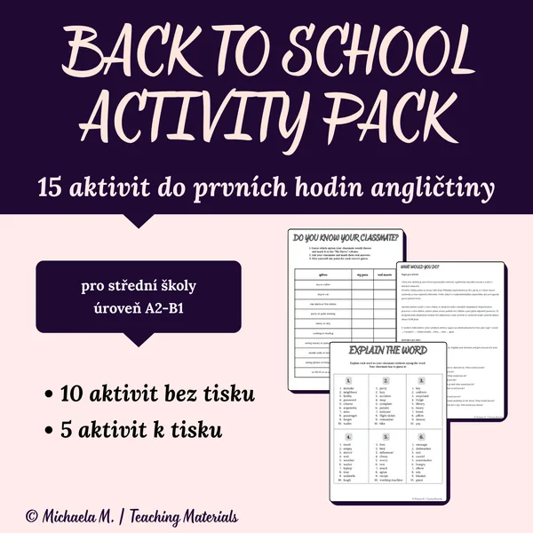 Back to school - Activity pack A2-B1