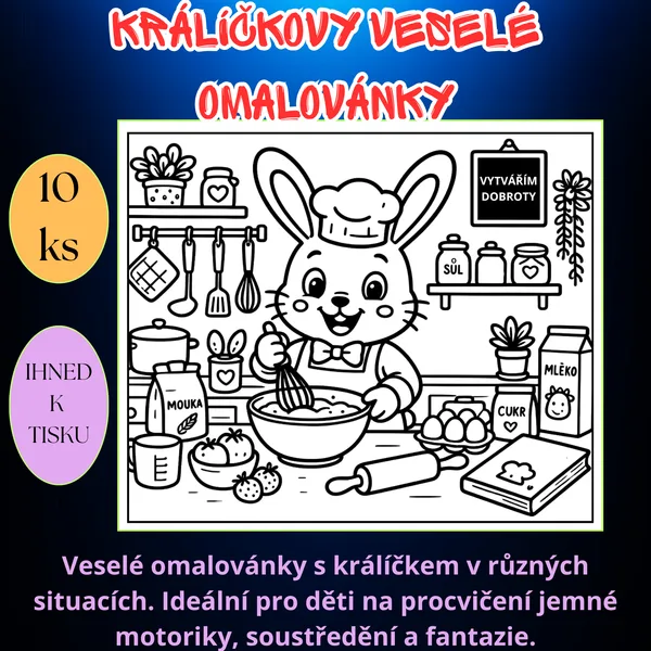 🐰 Králíčkovy veselé omalovánky