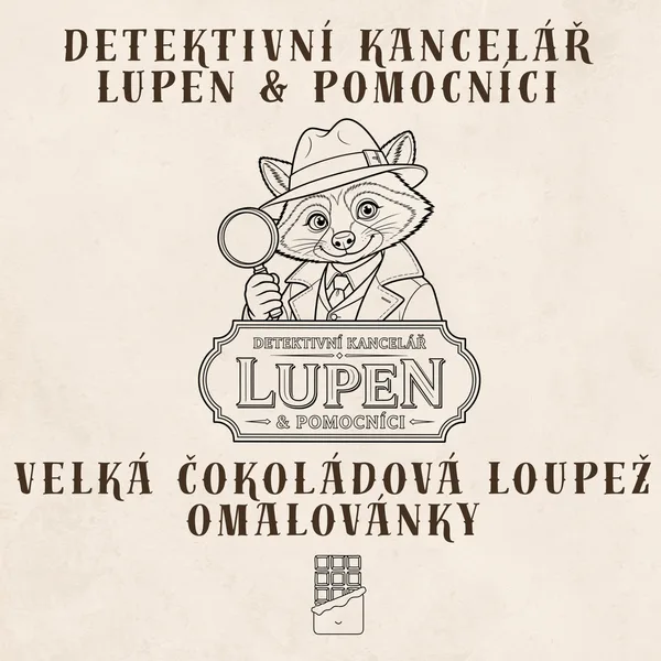 Detektivní kancelář Lupen & pomocníci – omalovánky - Velká čokoládová loupež - Případ 002