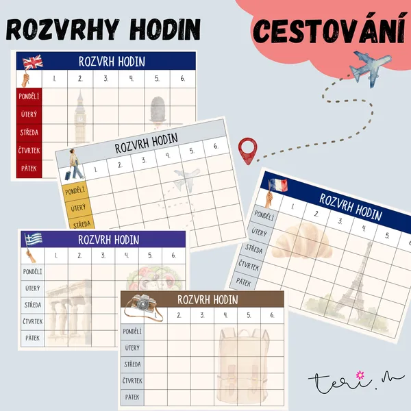 ROZVRHY HODIN - téma CESTOVÁNÍ