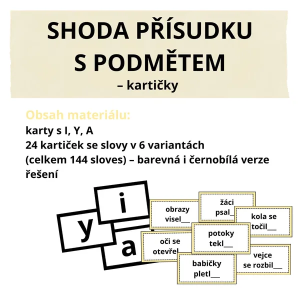 SHODA PŘÍSUDKU S PODMĚTEM – kartičky