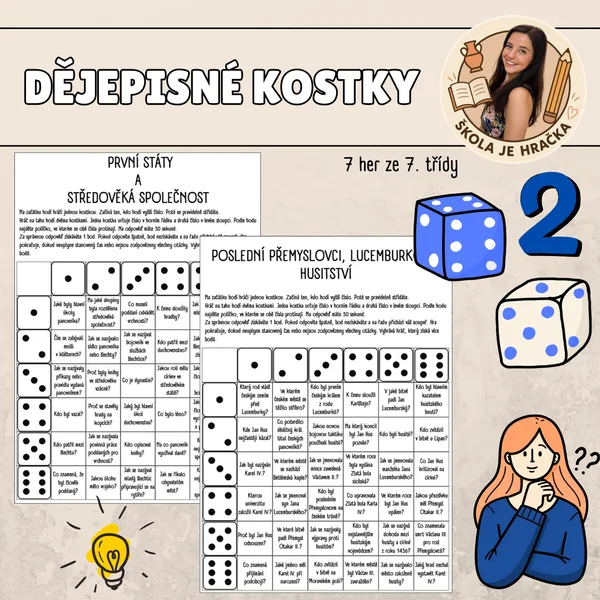Dějepisné kostky - opakování 7. třídy