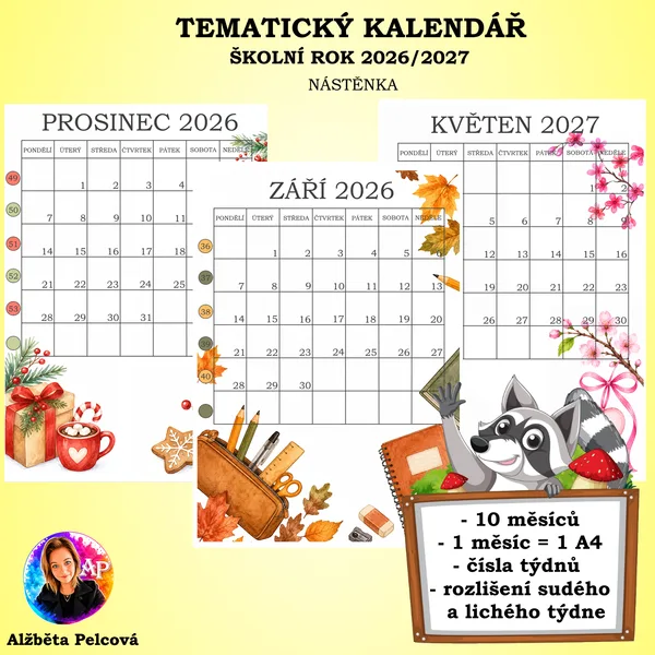 TEMATICKÝ KALENDÁŘ na školní rok 2026/2027 (nástěnka)