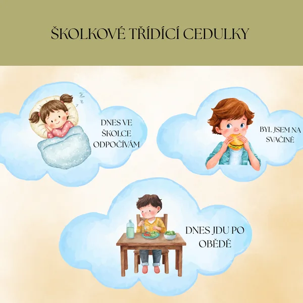 Školkové třídící cedulky