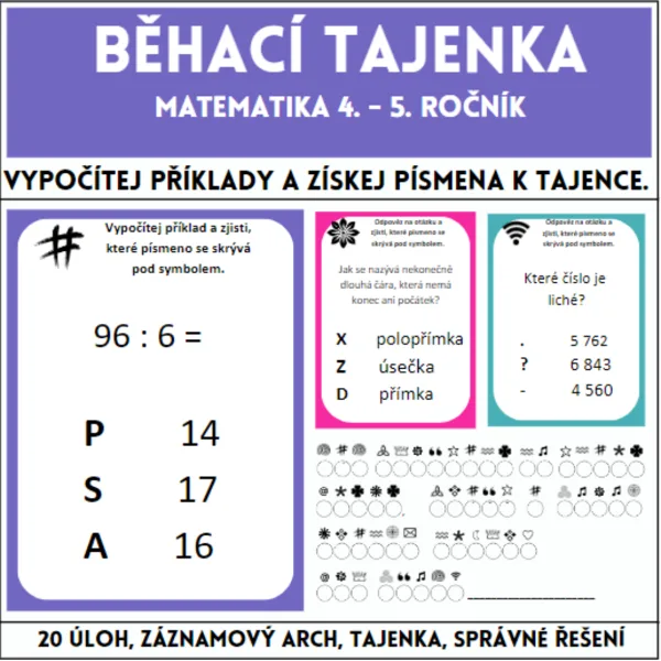 Běhací tajenka - matematika