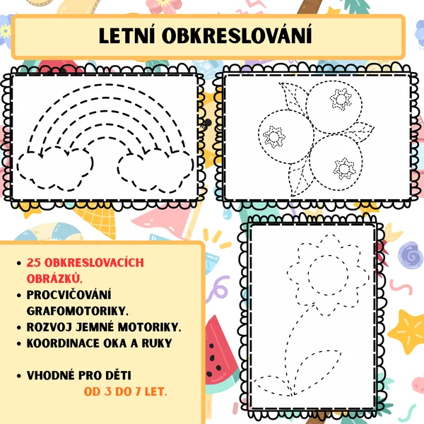 ☀️ Letní obkreslování 🍓🍦