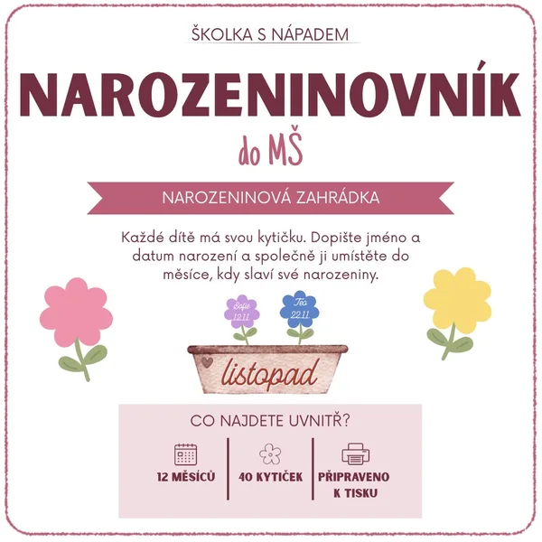 NAROZENINOVNÍK - Zahrádka