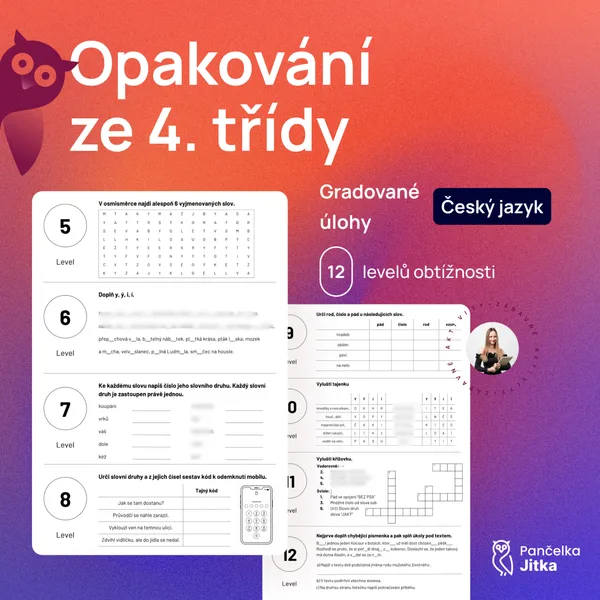 Gradované úlohy - opakování učiva ze 4. třídy - český jazyk