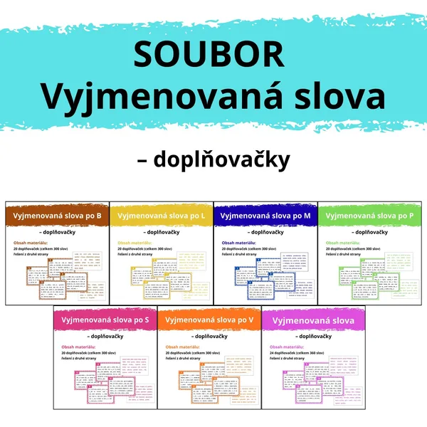 SOUBOR VYJMENOVANÝCH SLOV – doplňovačky