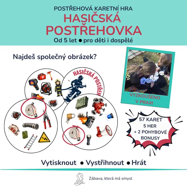 Hasičská postřehovka – karetní hra s pohybovými bonusy