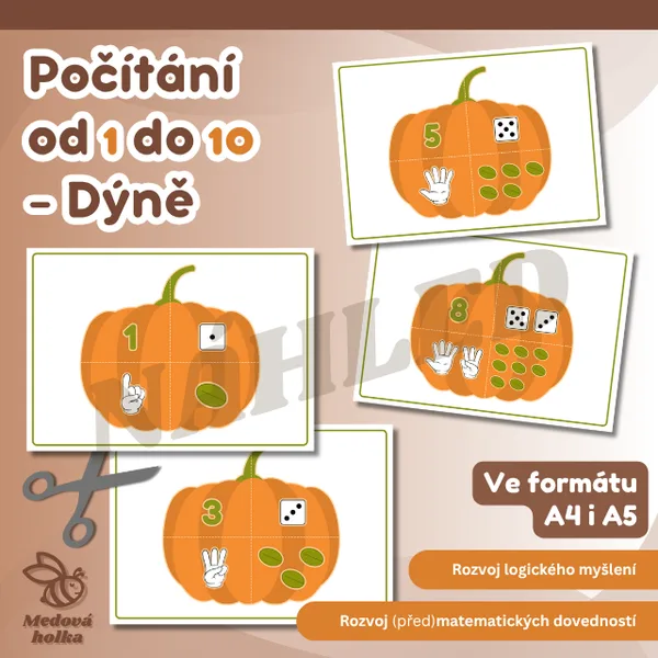 Počítání 1-10 - Dýně (Podzim)