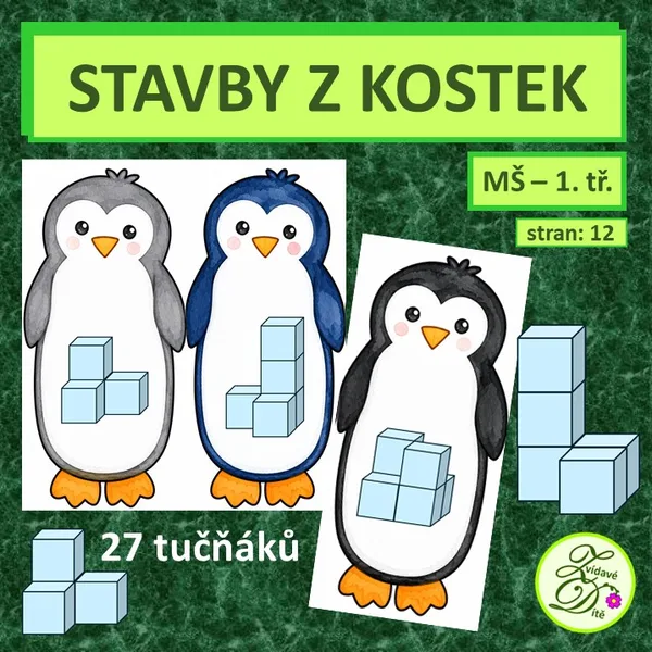 Stavby z kostek - tučňáci