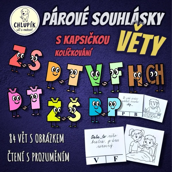 PÁROVÉ SOUHLÁSKY do kapsičky - věty
