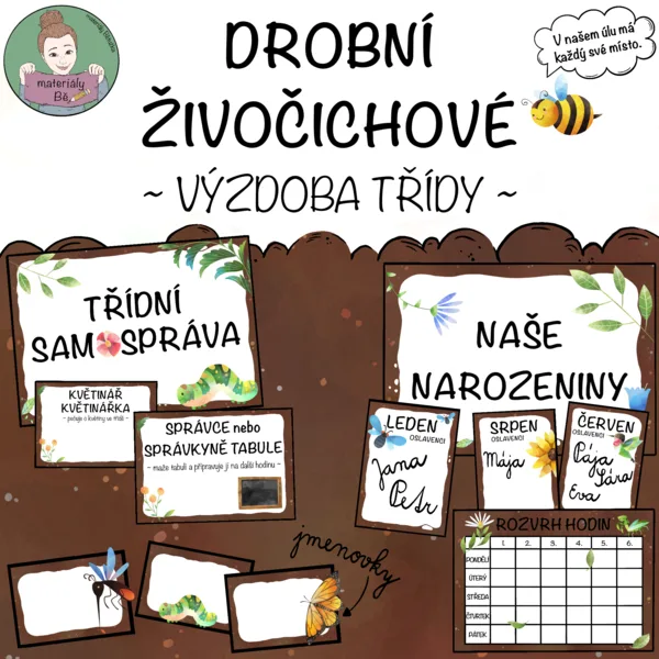 Drobní živočichové - výzdoba třídy