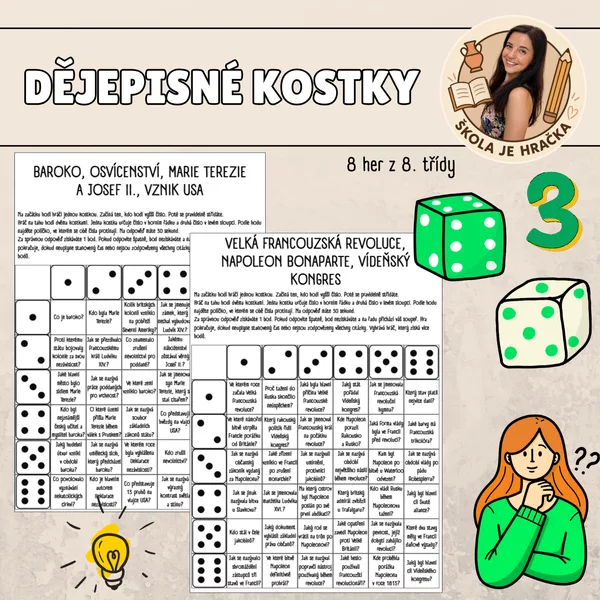 Dějepisné kostky - opakování 8. třídy