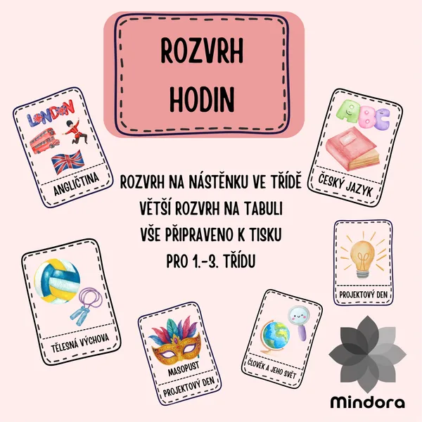 Rozvrh na nástěnku pro 1.-3. třídu
