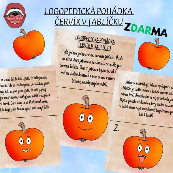 LOGOPEDICKÁ POHÁDKA ČERVÍK V JABLÍČKU