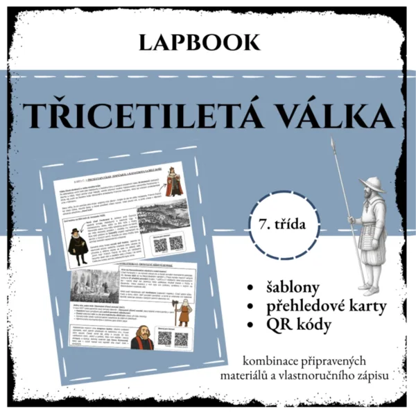 Lapbook: TŘICETILETÁ VÁLKA (qr kódy, přehledové karty