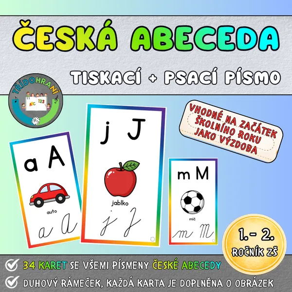 ČESKÁ ABECEDA - tiskací a psací písmo