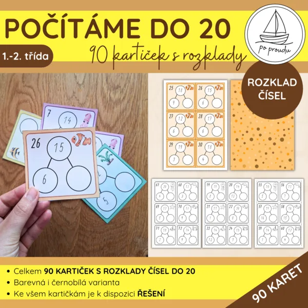 Počítáme do 20 | 90 kartiček s rozklady