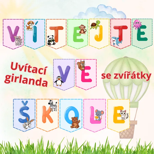 Uvítací girlanda na začátek školního roku do školy